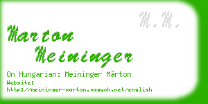 marton meininger business card